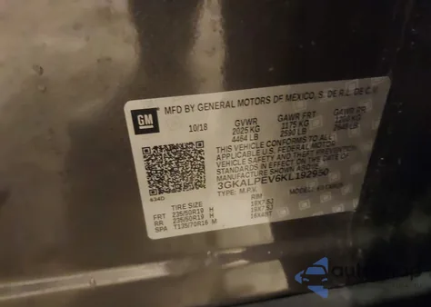 2019 GMC Terrain Slt из США, поврежденный, VIN 3GKALPEV6KL192950